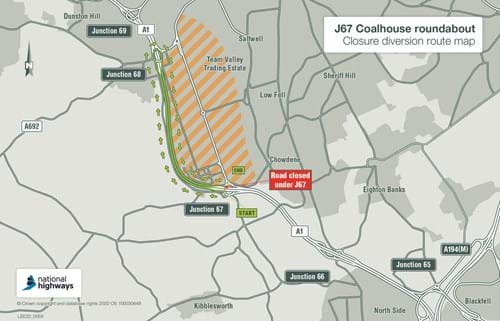 Junction 67 phase 2 diversion route