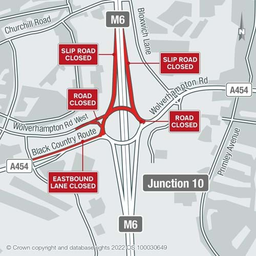 Map of full closures on Monday 4 December to Friday 8 December, Friday 15 December and Monday 18 December