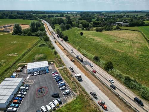 Reconstruction work being carried out on the A14 carriageway between Junction 47a Haughley to Junction 49 Tothill