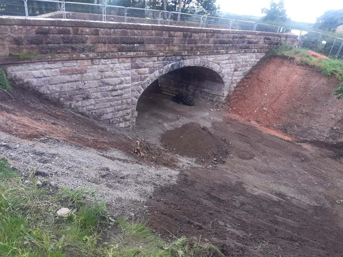 Buried sections of the bridge that are now visible