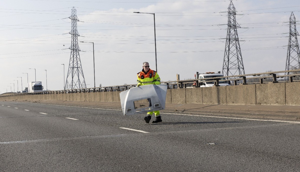 Caption: New technology may offer automated notifications to such professionals as traffic officers who can deal with hazards such as debris in the road