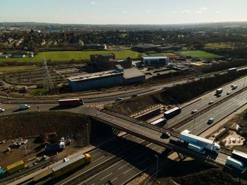 Aerial view of South Bridge March 2021