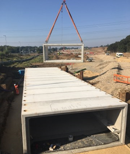 Grove Brook culvert under construction