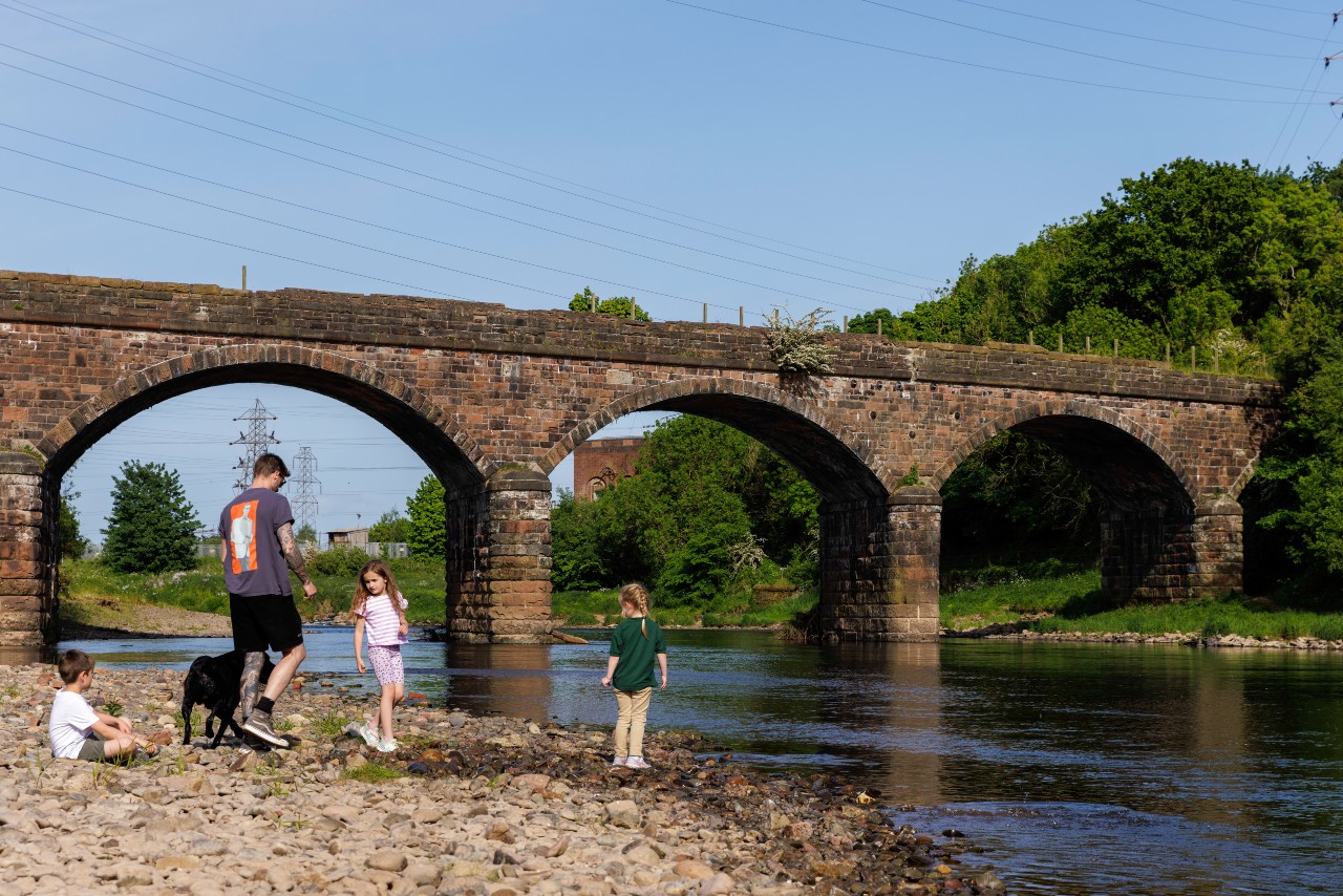 Family walk near Waverley viaduct