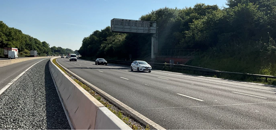 M40/M42 interchange with new concrete barrier