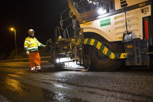 Road works resurfacing