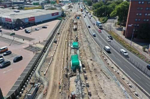 Castle Street Hull - Birds eye view of the construction site