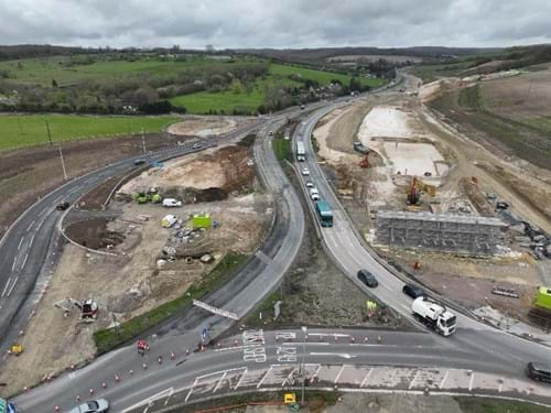 View of junction 5 on the M2 from the air