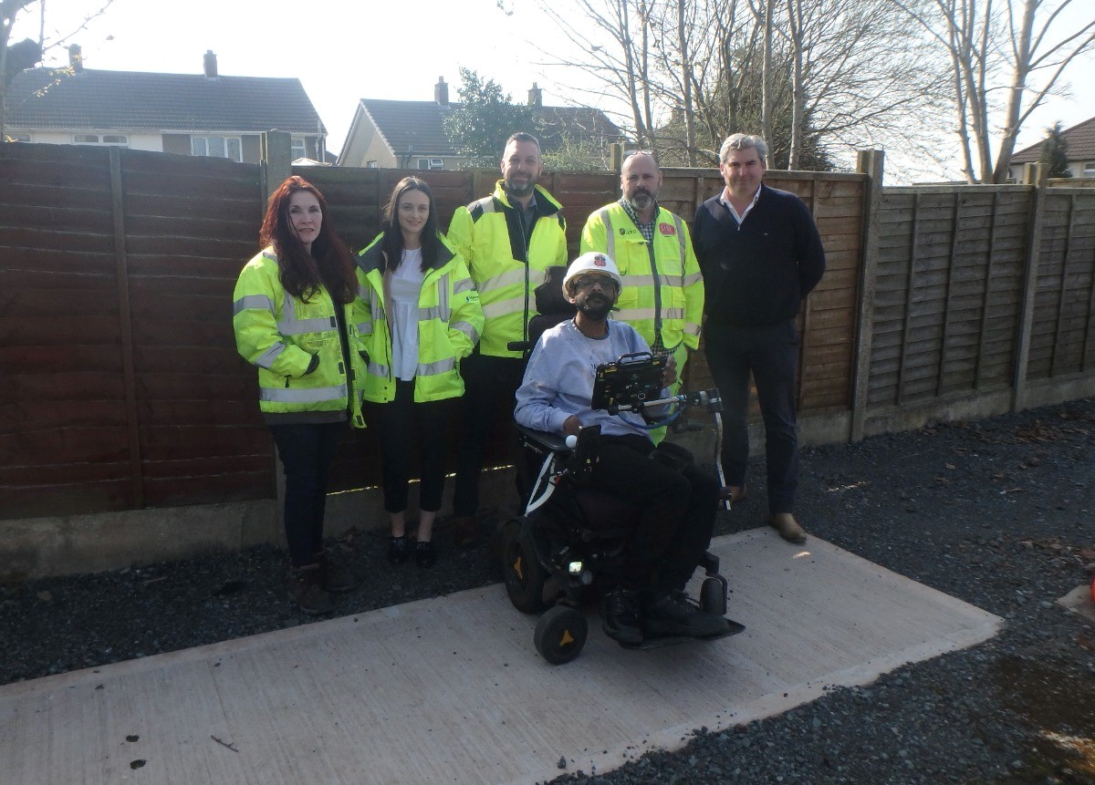 Monzur, centre, is seen with, from left to right, Lisa Zdravkovic (Sisk); Annie Hyett (National Highways); Dan Johnson (Walsall Council); Steven Adamson (Sisk) and James Keogh (Sisk)