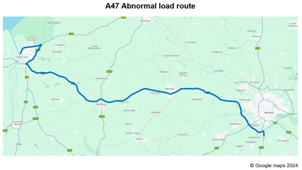 Abnormal load route