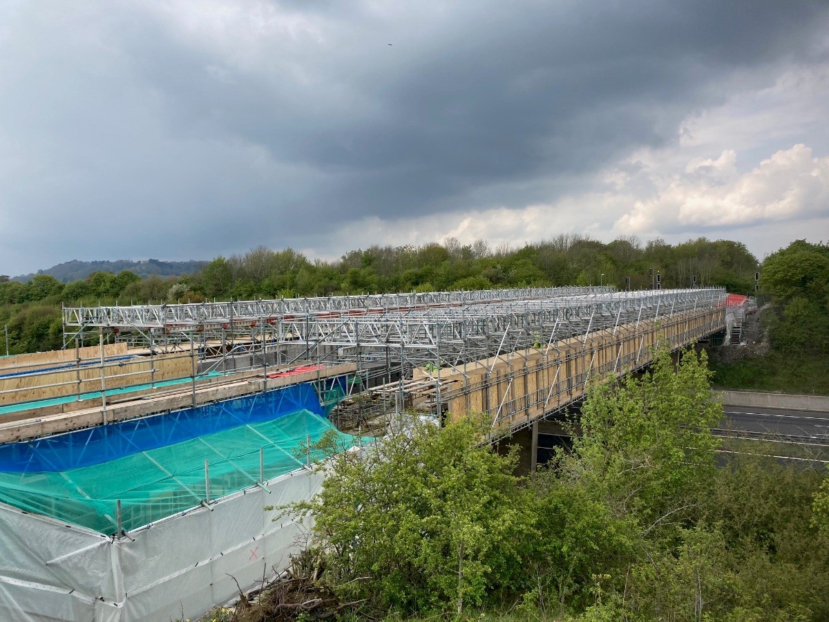 Excavation work carried out on the M5 Junction 11 bridges