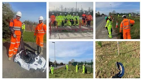 M25 junction 28 litter pick