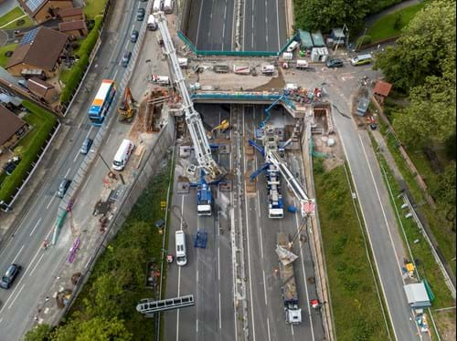 Demolishing the eastern half of St Anne's Road bridge