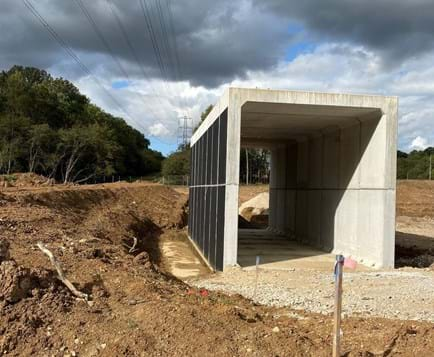 Grove Farm culvert under construction