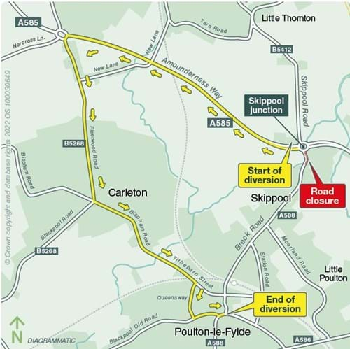 Breck road diversion map