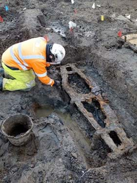 Iron Mortsafe built around a coffin