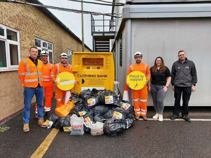 Sandiacre depot staff with air ambulance collections