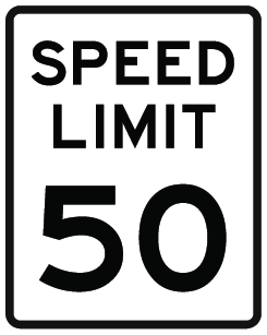 50 speed limit sign