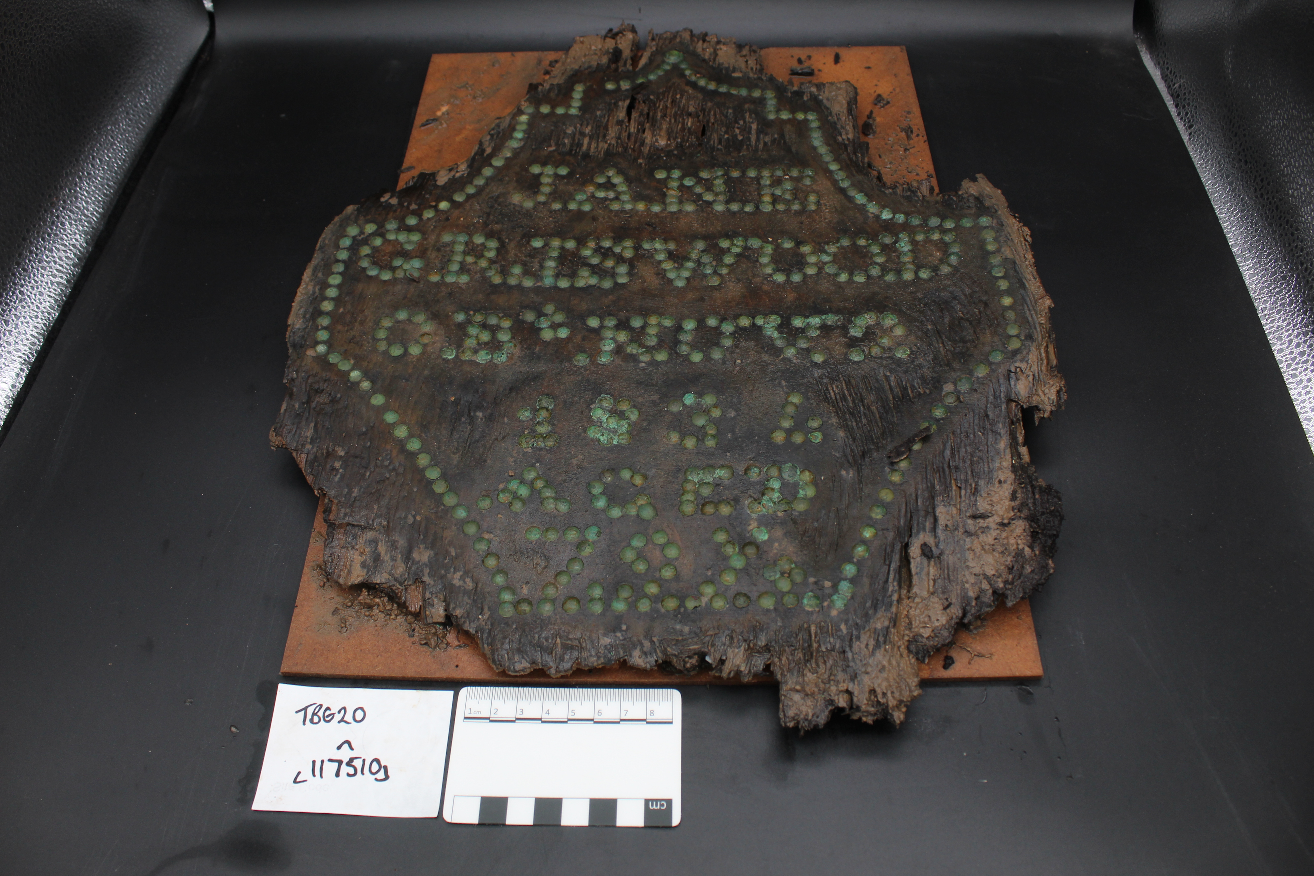 Jane Griswood’s name picked out in studs on the lid of her coffin