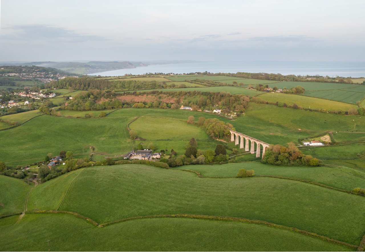 The viaduct is three miles away from the Jurassic coast