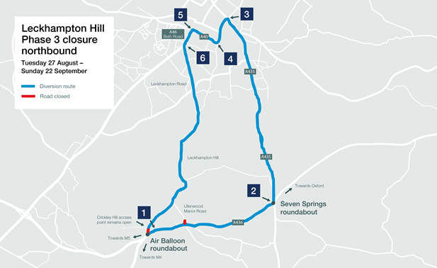 Phase 3 northbound diversion route