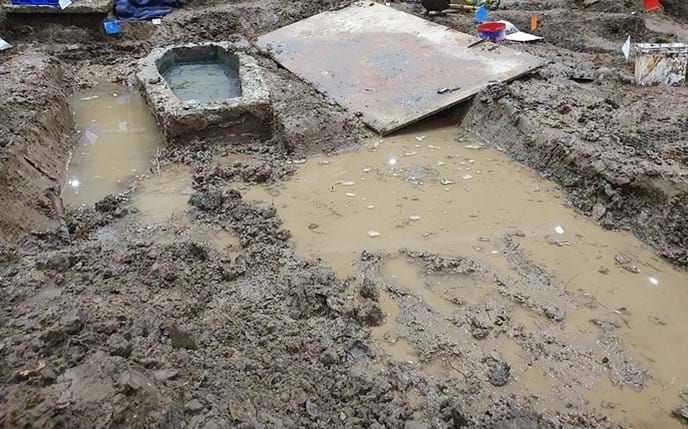 waterlogged dig site