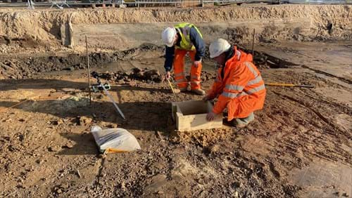 Workers in protective clothing