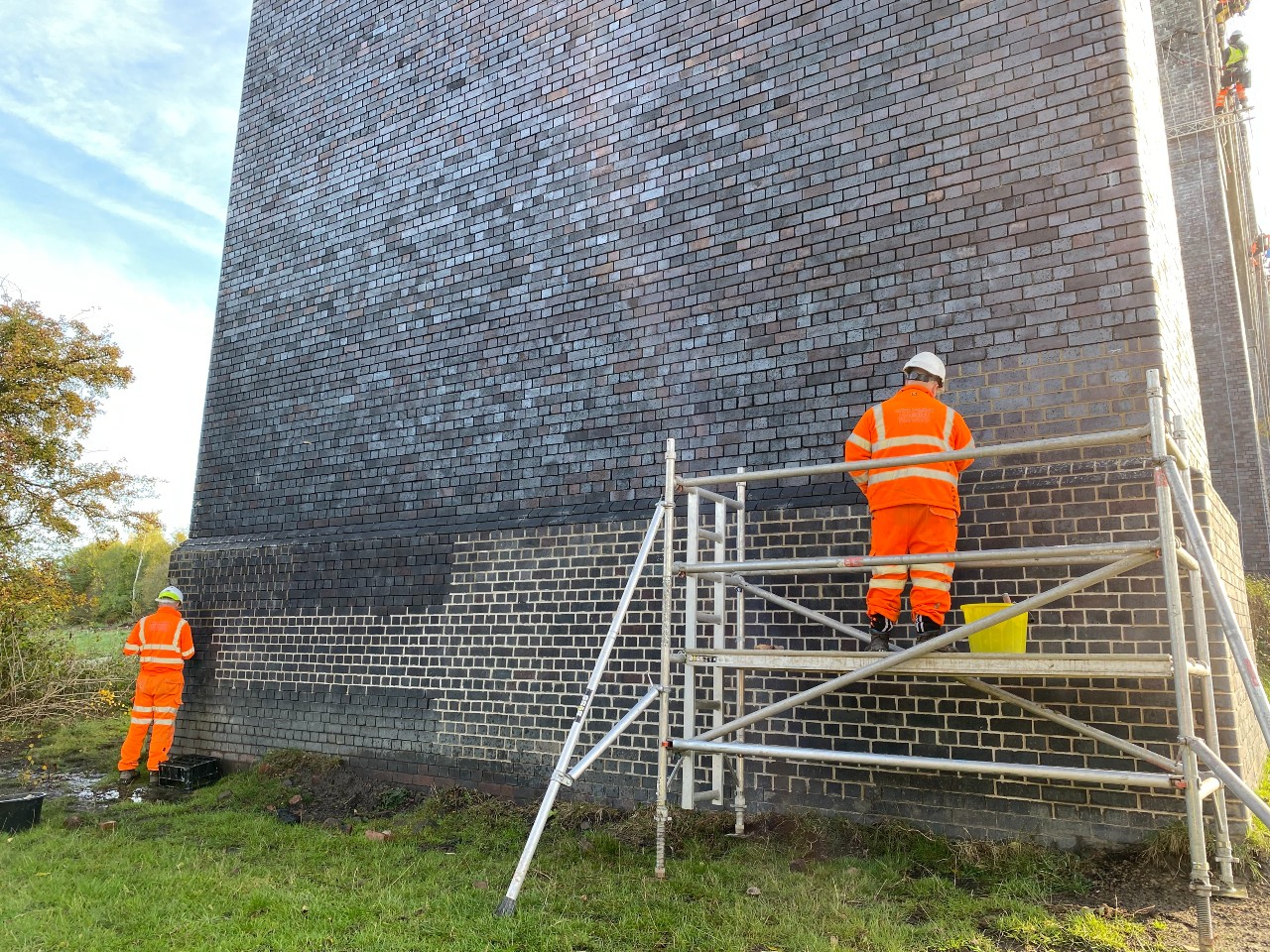 Repointing work under the bridge