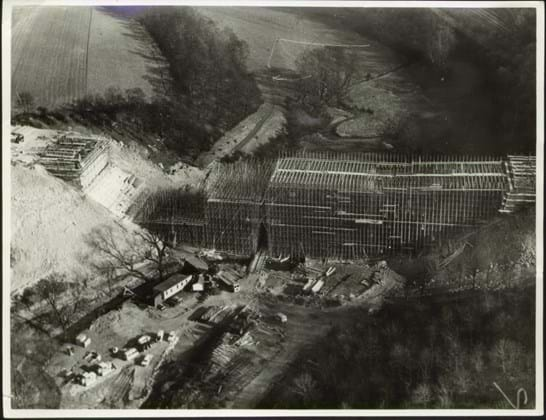 Archive image - Wentbridge Viaduct construction and scaffold