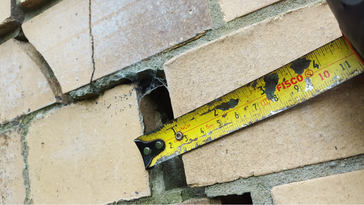 Movement of brickwork section at east abutment up to 25mm from 17mm on north side February 2019