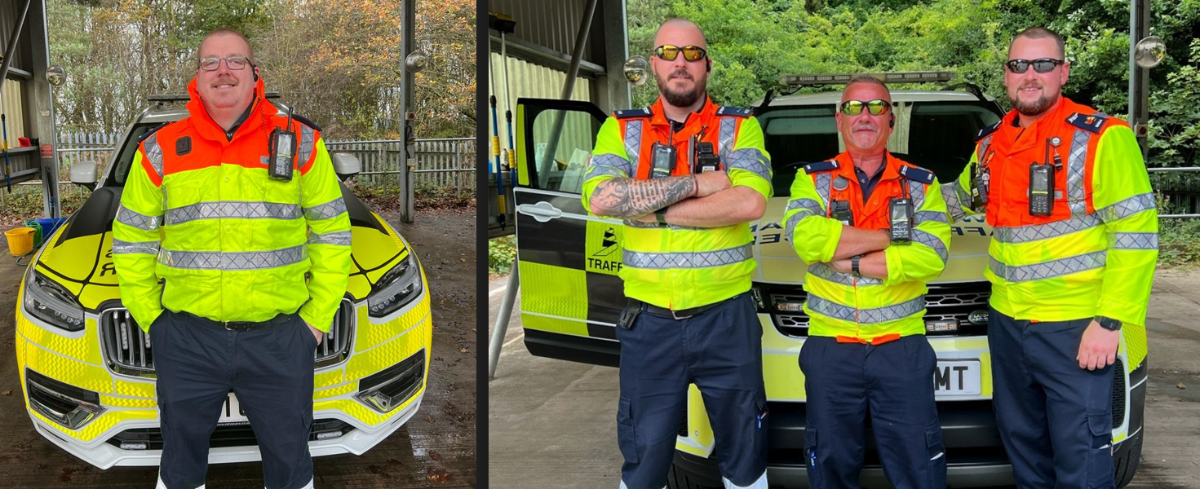 The four traffic officers who have taken part in the trips, from left, Aidan, Alex, John and Tyler