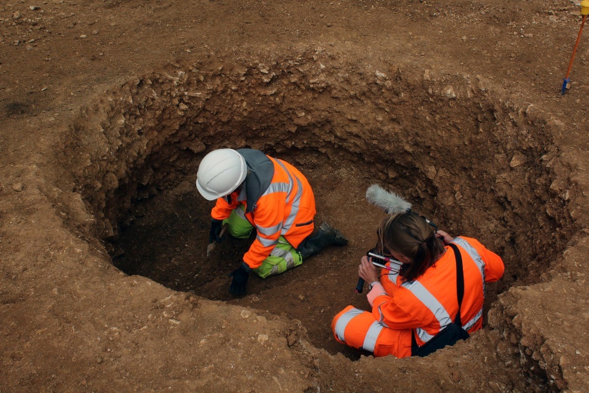 Archaeologists being filmed as part of BBC Two’s Digging for Britain