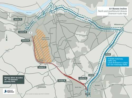 A1 Bowes Incline Closure 24-09-22